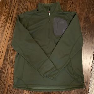 Men’s Textured Fleece North Face Pullover Green